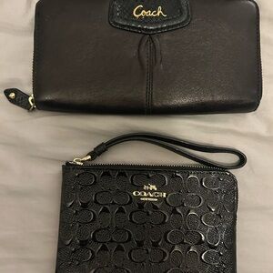 Coach Black Wallet and Wristlet Set